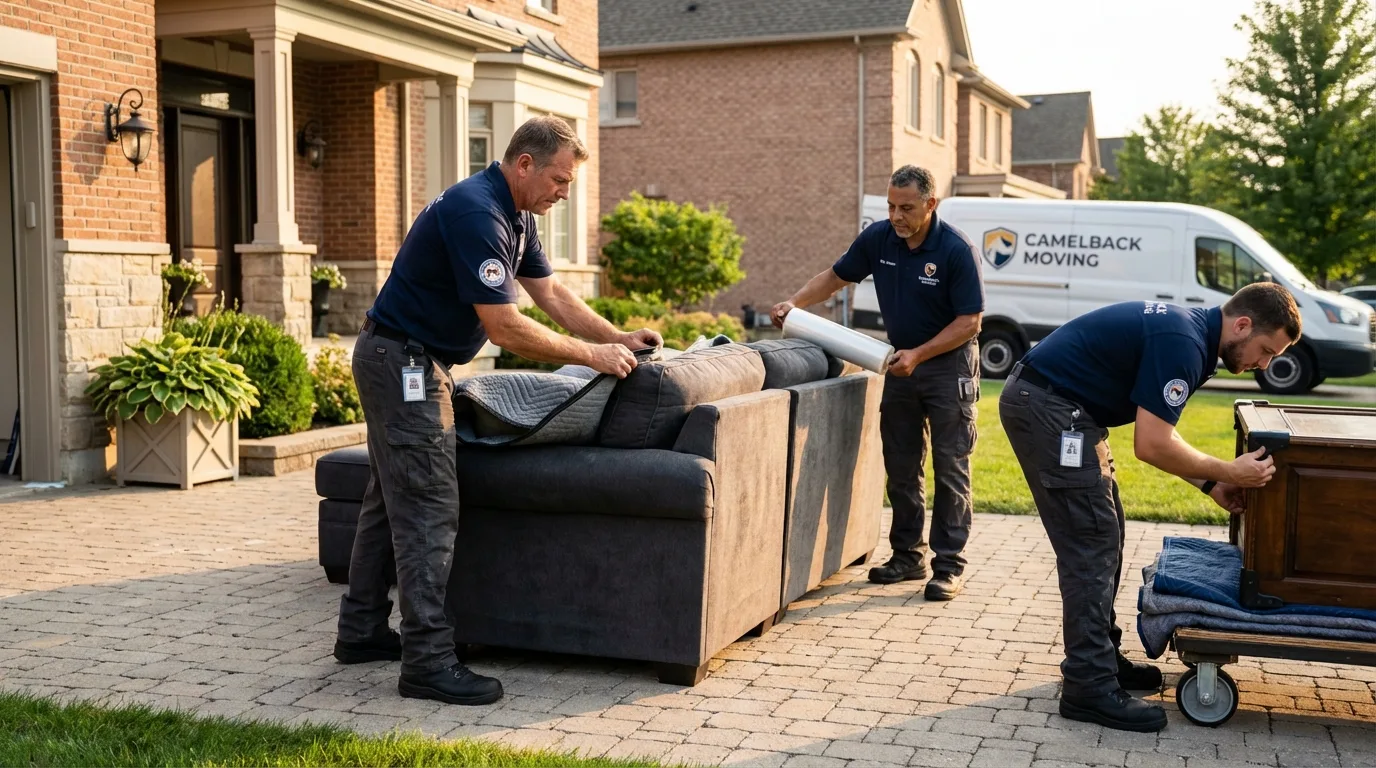 Large estate moving crew wrapping furniture in Zellwood, FL